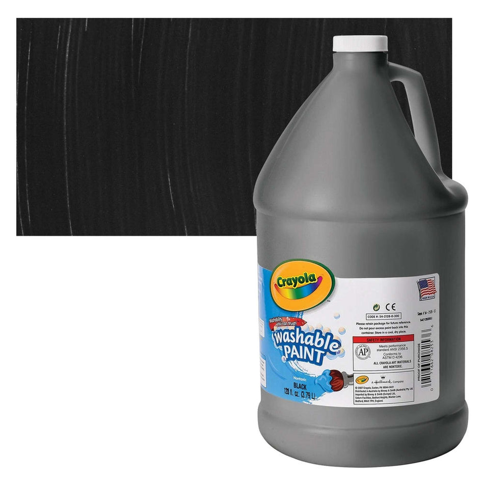Crayola 00007-2009 Washable Paint, Black – 128 fl oz