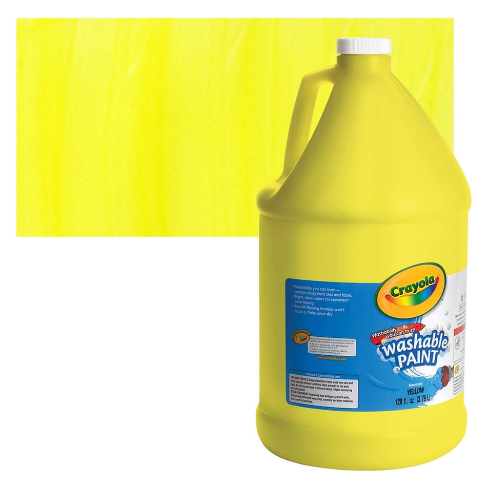 Crayola 00007-4009 Washable Paint, Yellow – 128 fl oz