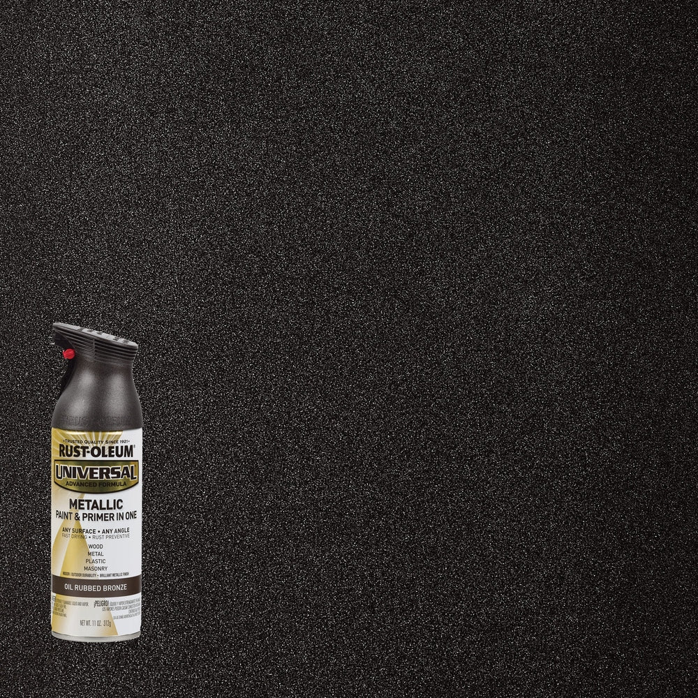 Rust-Oleum Universal 249131 Metallic Paint & Primer In One Spray, Oil Rubbed Bronze, 11 oz.