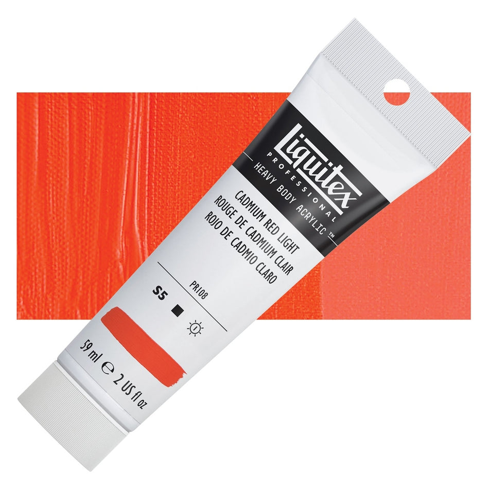 Liquitex 00617-3094 Heavy Body Acrylic - 2 fl. oz. Tube, Cadmium Red Light