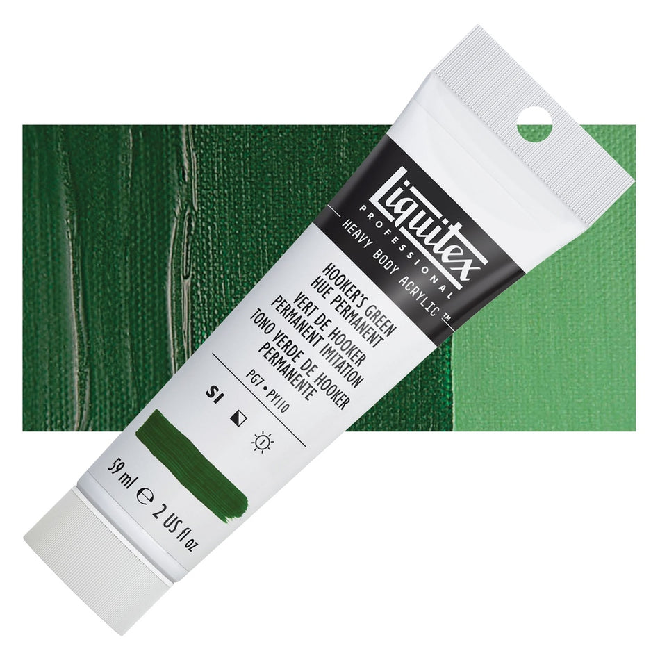 Liquitex 00617-7354 Heavy Body Acrylic - 2 fl. oz. Tube, Hooker's Green Hue Permanent