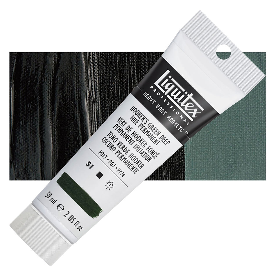 Liquitex 00617-7713 Heavy Body Acrylic - 2 fl. oz. Tube, Hooker's Green Deep Hue Permanent