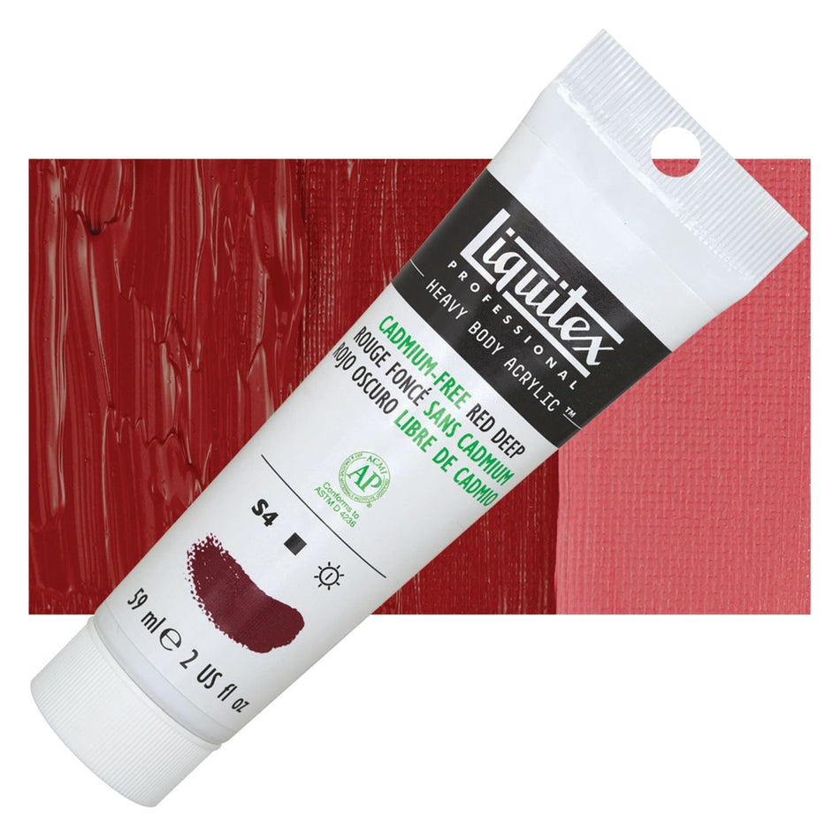 Liquitex 00617-3755 Heavy Body Acrylic - 2 fl. oz. Tube, Cadmium-Free Red Deep
