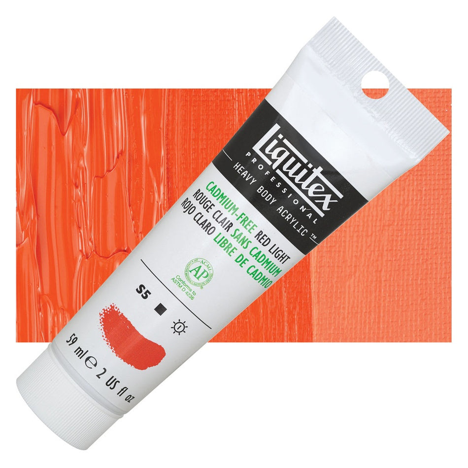 Liquitex 00617-3015 Heavy Body Acrylic - 2 fl. oz. Tube, Cadmium-Free Red Light