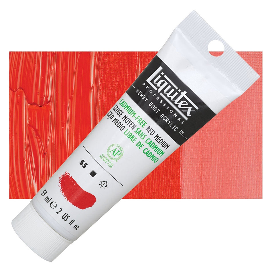 Liquitex 00617-3745 Heavy Body Acrylic - 2 fl. oz. Tube, Cadmium-Free Red Medium