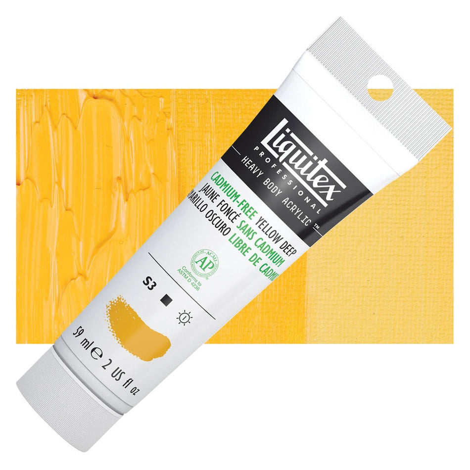 Liquitex 00617-4325 Heavy Body Acrylic - 2 fl. oz. Tube, Cadmium-Free Yellow Deep