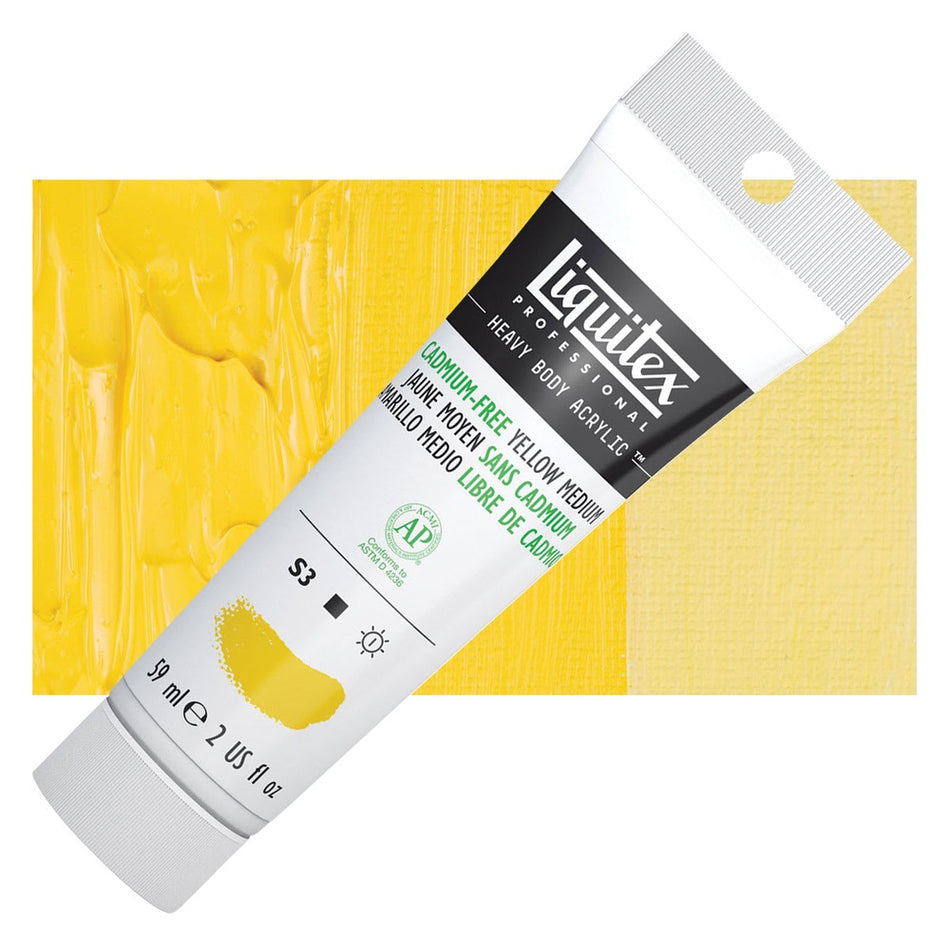 Liquitex 00617-4025 Heavy Body Acrylic - 2 fl. oz. Tube, Cadmium-Free Yellow Medium