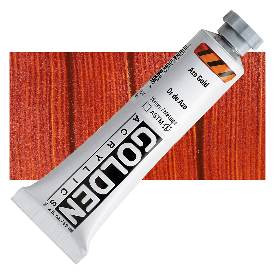 Golden 00620-9153 Heavy Body Acrylics, 2 fl. oz. Tube, Azo Gold