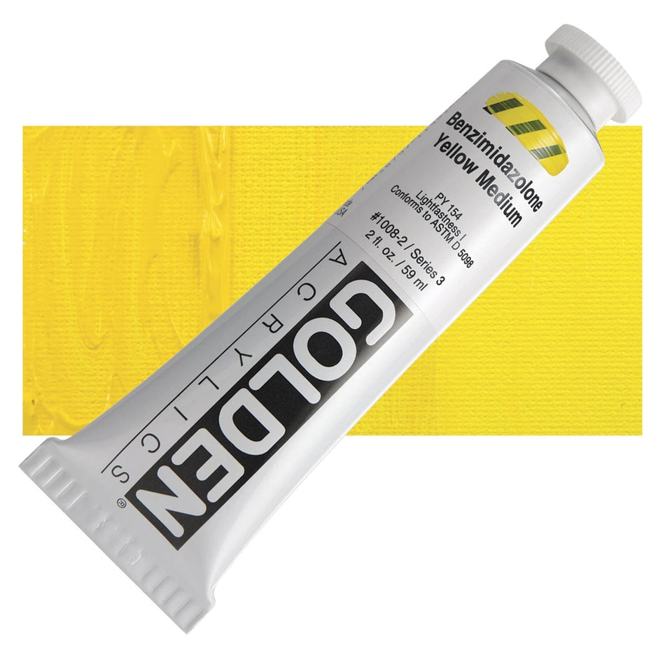 Golden 00620-4233 Heavy Body Acrylics, 2 fl. oz. Tube, Benzimidazolone Yellow Medium