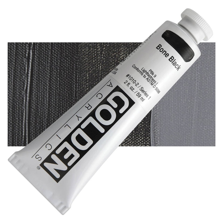 Golden 00620-2103 Heavy Body Acrylics, 2 fl. oz. Tube, Bone Black 1010