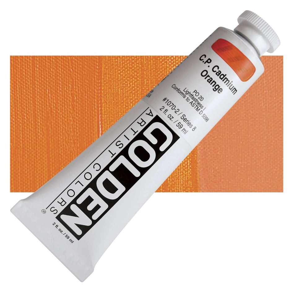 Golden 00620-4913 Heavy Body Acrylics, 2 fl. oz. Tube, Cadmium Orange