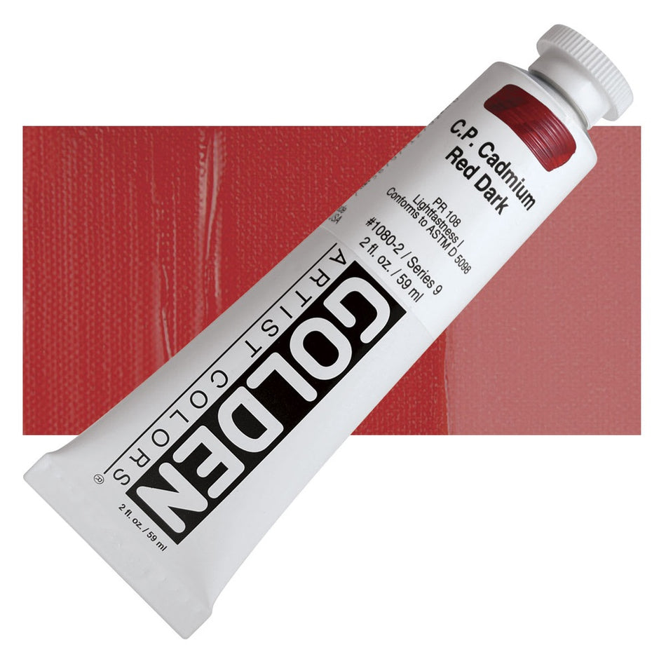 Golden 00620-3713 Heavy Body Acrylics, 2 fl. oz. Tube, Cadmium Red Dark