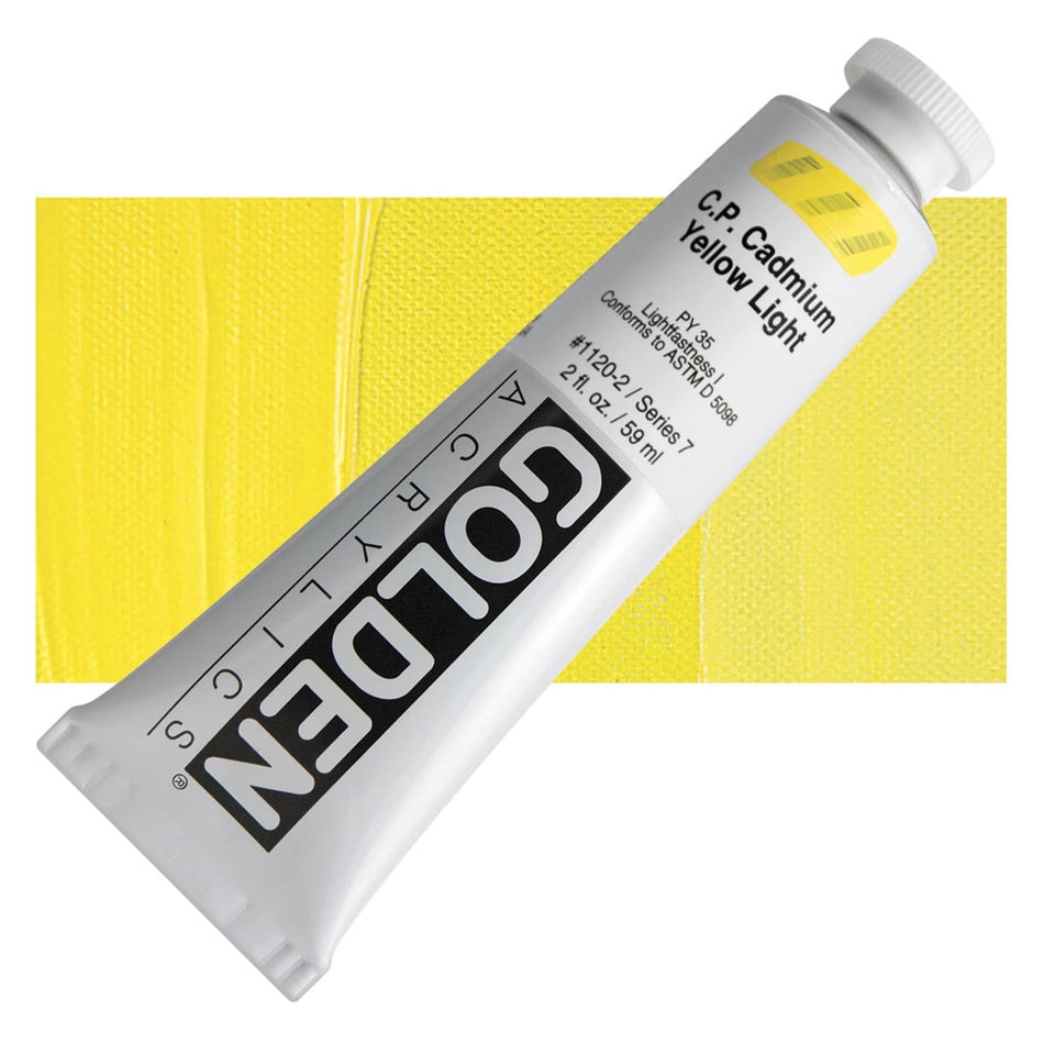 Golden 00620-4963 Heavy Body Acrylics, 2 fl. oz. Tube, Cadmium Yellow Light