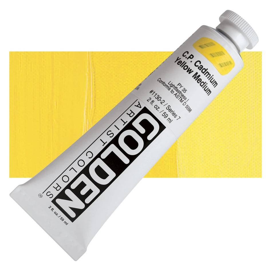 Golden 00620-4973 Heavy Body Acrylics, 2 fl. oz. Tube, Cadmium Yellow Medium