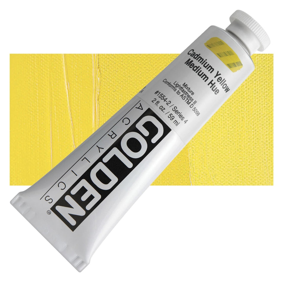 Golden 00620-4193 Heavy Body Acrylics, 2 fl. oz. Tube, Cadmium Yellow Medium Hue
