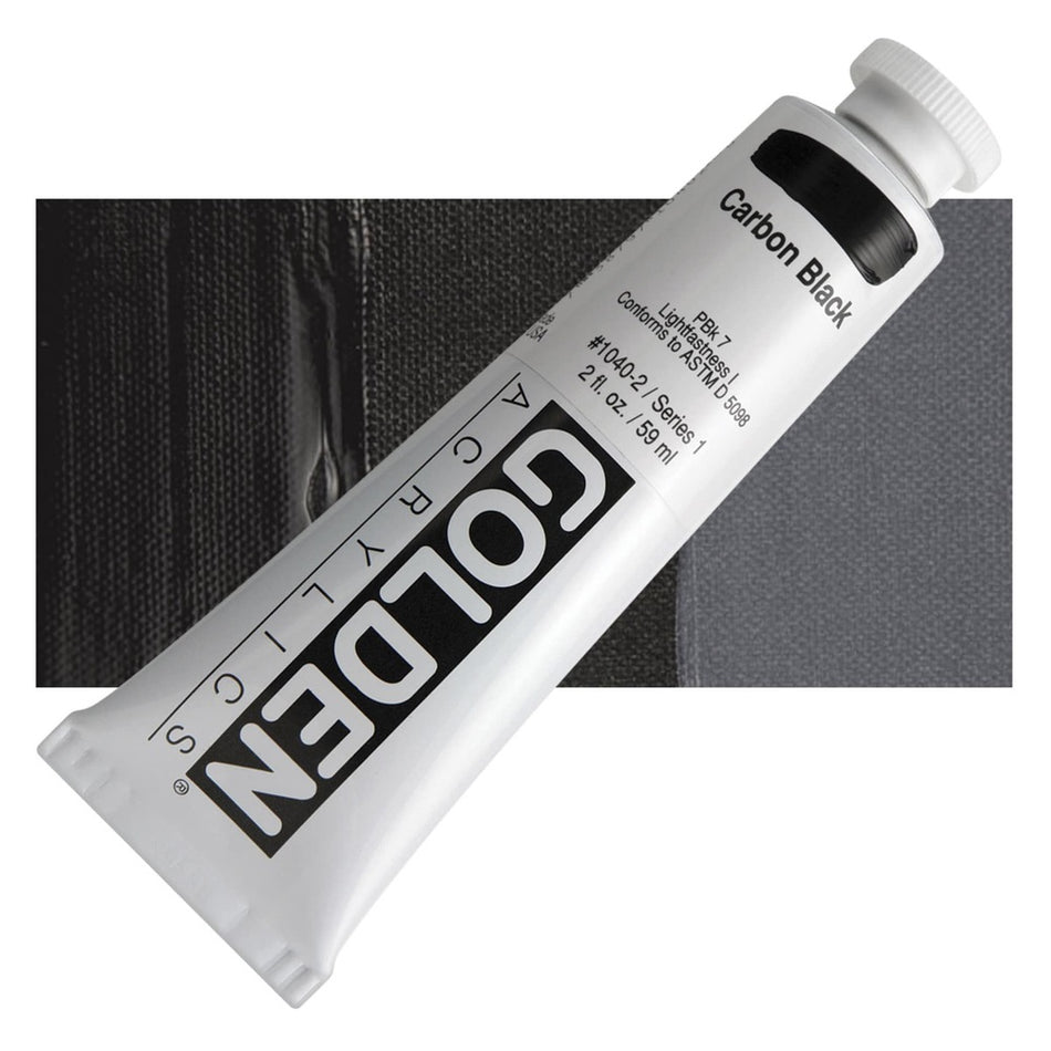 Golden 00620-2123 Heavy Body Acrylics, 2 fl. oz. Tube, Carbon Black 1040