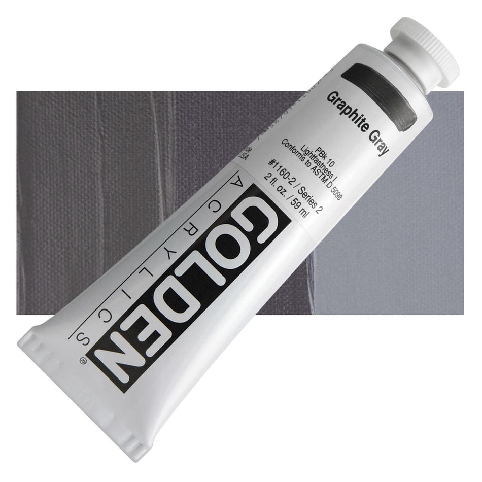 Golden 00620-2613 Heavy Body Acrylics, 2 fl. oz. Tube, Graphite Gray 1160