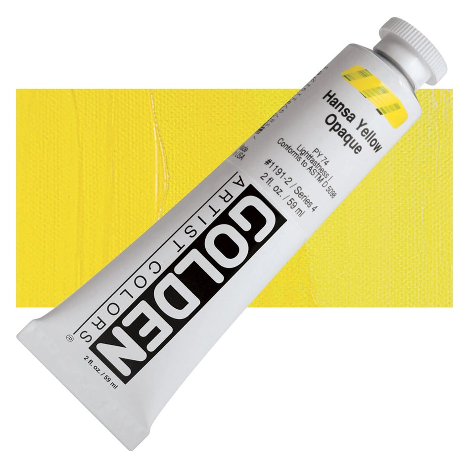 Golden 00620-4003 Heavy Body Acrylics, 2 fl. oz. Tube, Hansa Yellow Opaque