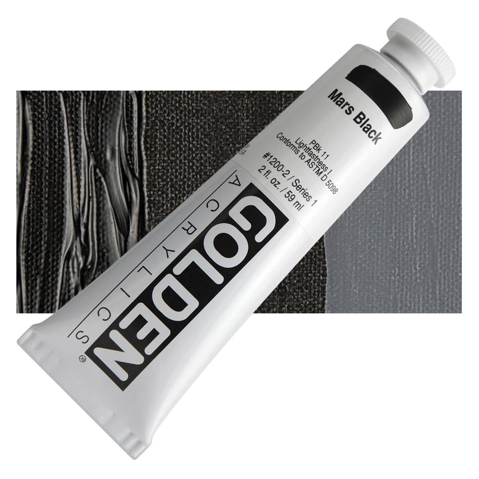 Golden 00620-2043 Heavy Body Acrylics, 2 fl. oz. Tube, Mars Black 1200