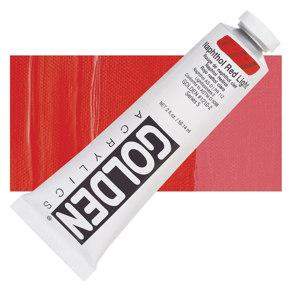 Golden 00620-3193 Heavy Body Acrylics, 2 fl. oz. Tube, Naphthol Red Light