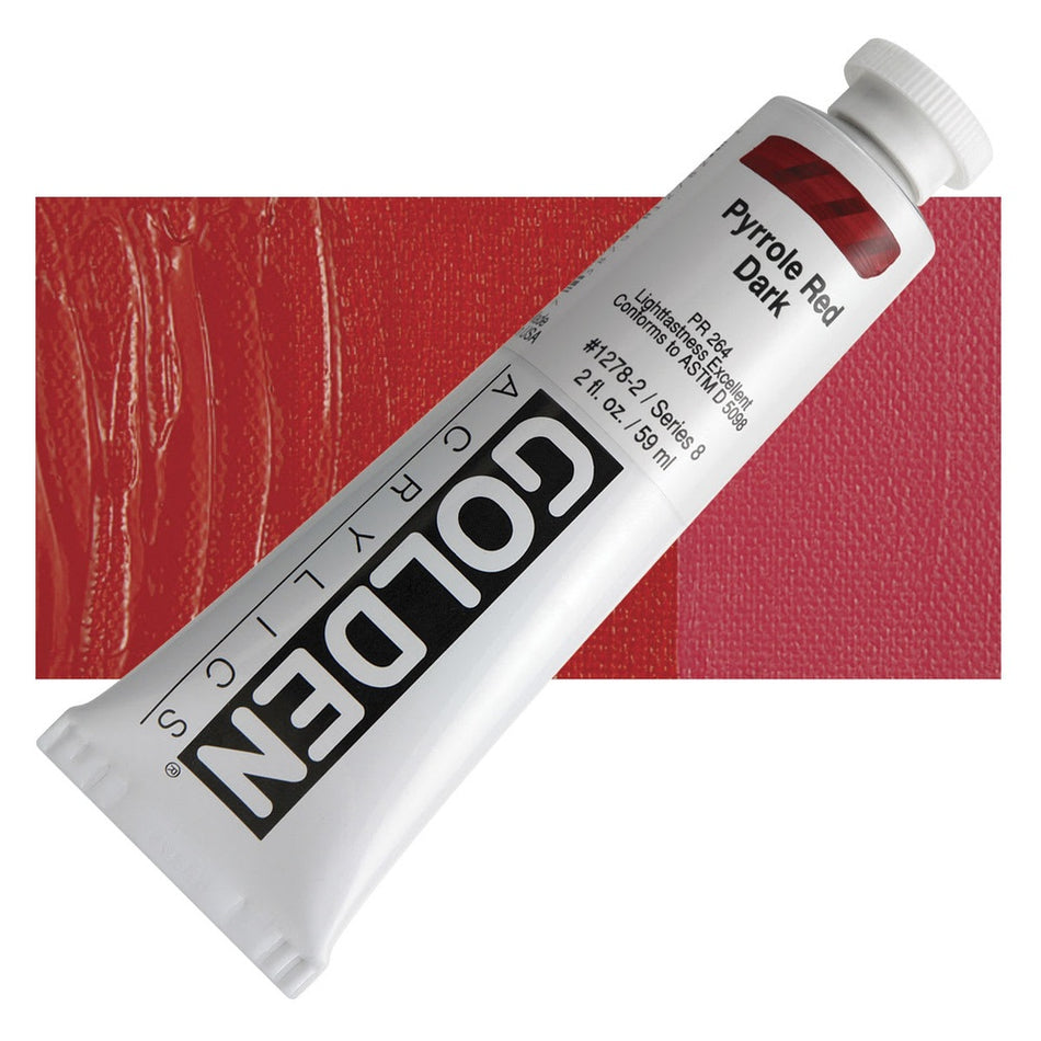 Golden 00620-3673 Heavy Body Acrylics, 2 fl. oz. Tube, Pyrrole Red Dark