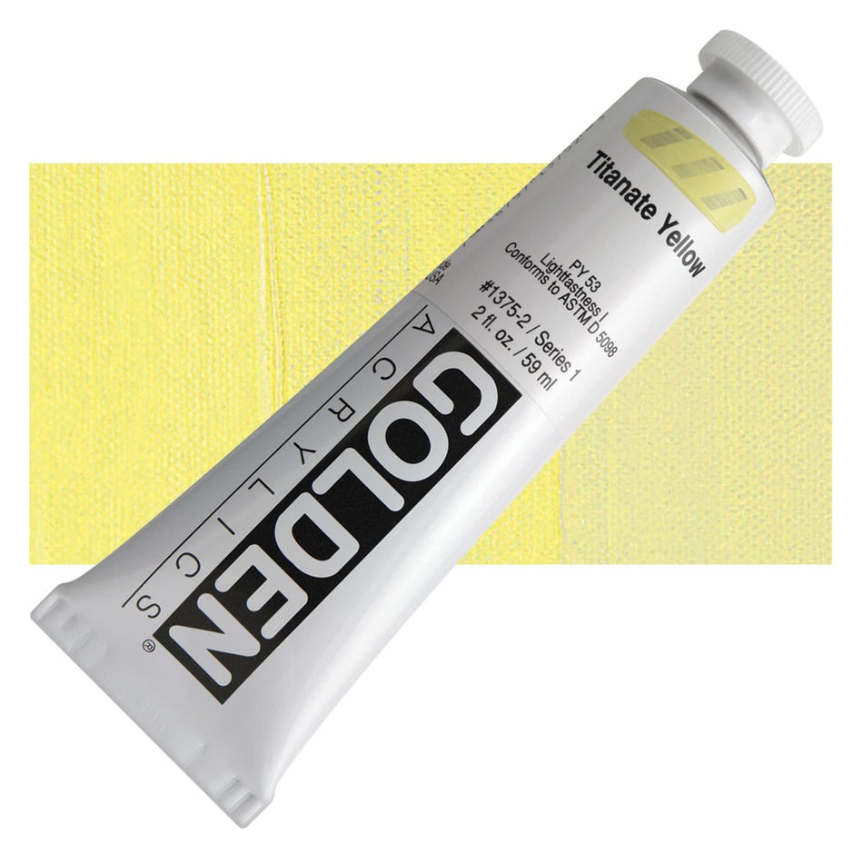 Golden 00620-5003 Heavy Body Acrylics, 2 fl. oz. Tube, Titanate Yellow