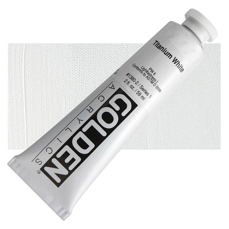 Golden 00620-1013 Heavy Body Acrylics, 2 fl. oz. Tube, Titanium White 1380