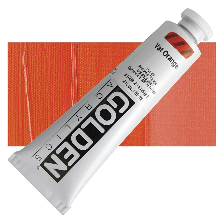 Golden 00620-4943 Heavy Body Acrylics, 2 fl. oz. Tube, Vat Orange
