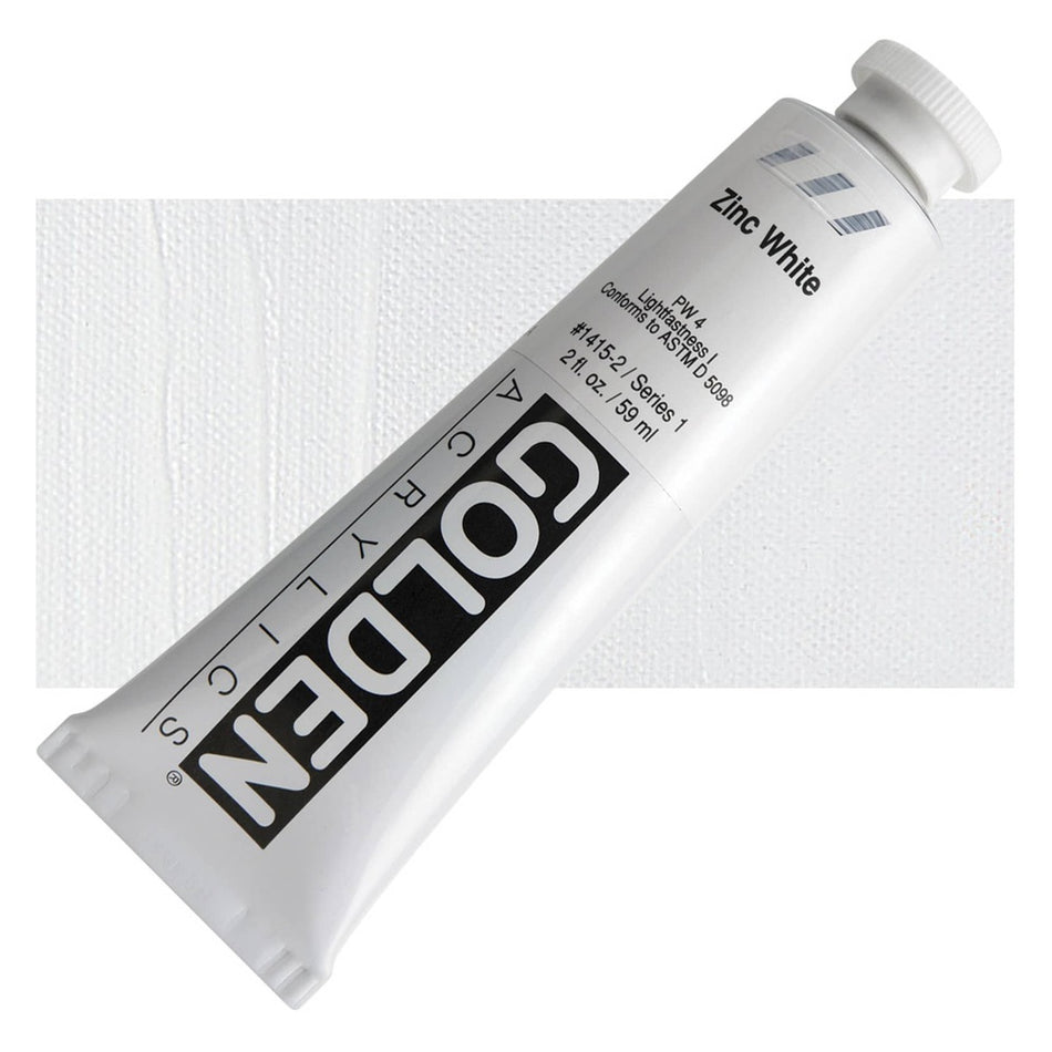 Golden 00620-1033 Heavy Body Acrylics, 2 fl. oz. Tube, Zinc White 1415