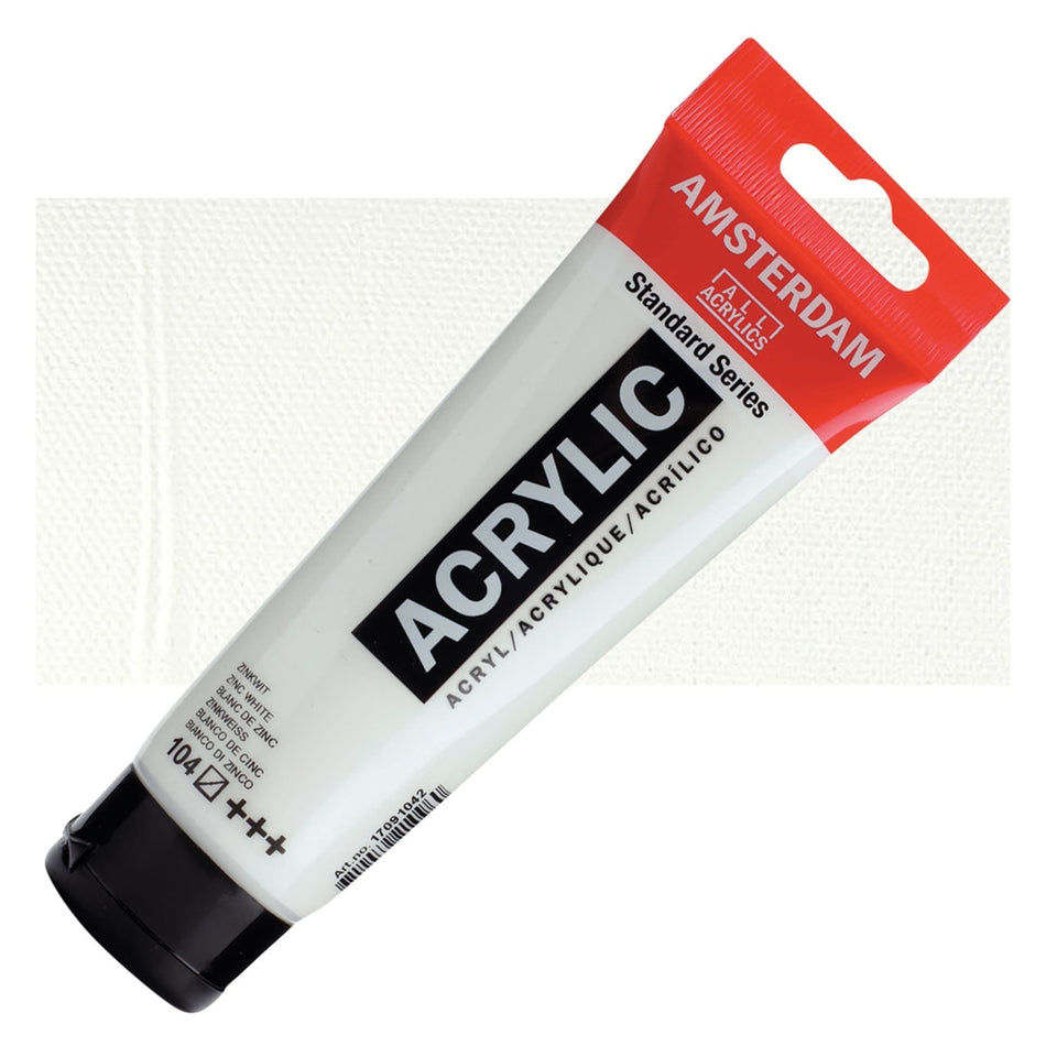 Royal Talens 00643-1033 Amsterdam Standard Series Acrylic - Zinc White, 120 ml Tube