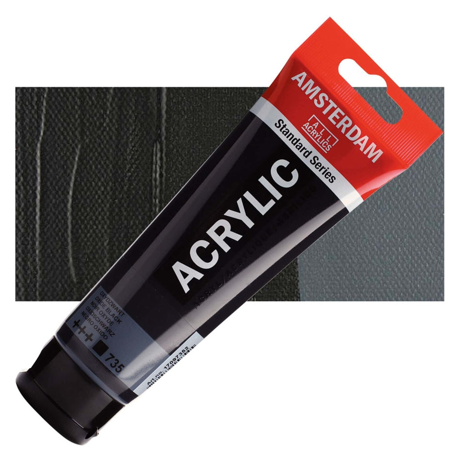Royal Talens 00643-2023 Amsterdam Standard Series Acrylic - Oxide Black, 120 ml Tube