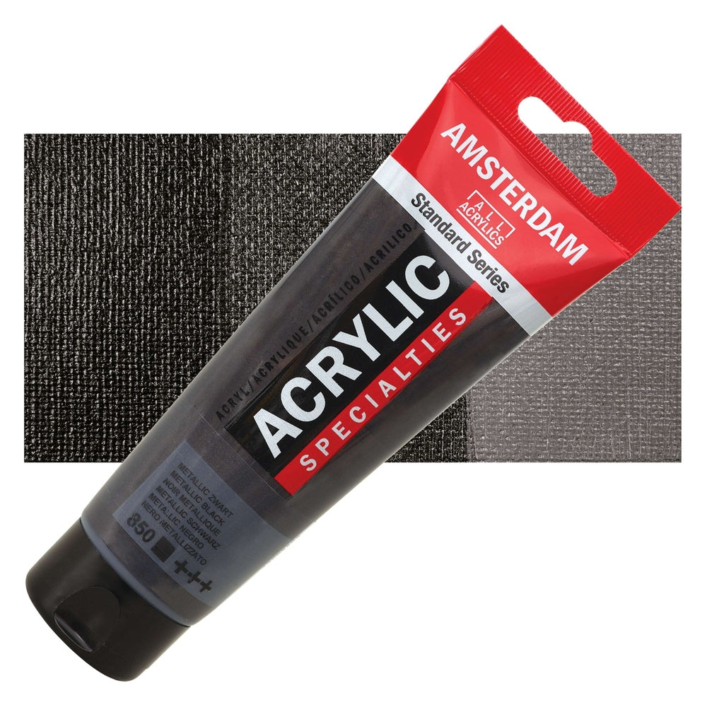 Royal Talens 00643-2253 Amsterdam Standard Series Acrylic - Metallic Black, 120 ml Tube