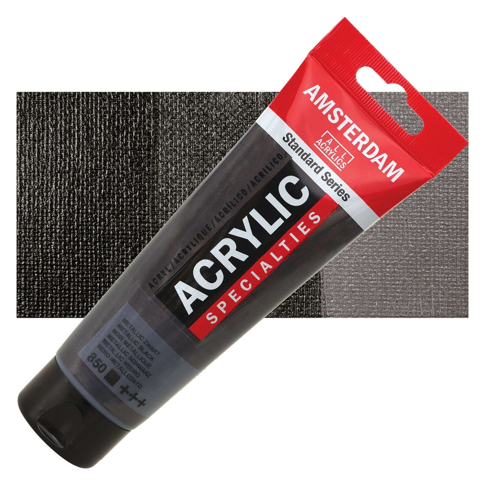 Royal Talens 00643-2253 Amsterdam Standard Series Acrylic - Metallic Black, 120 ml Tube