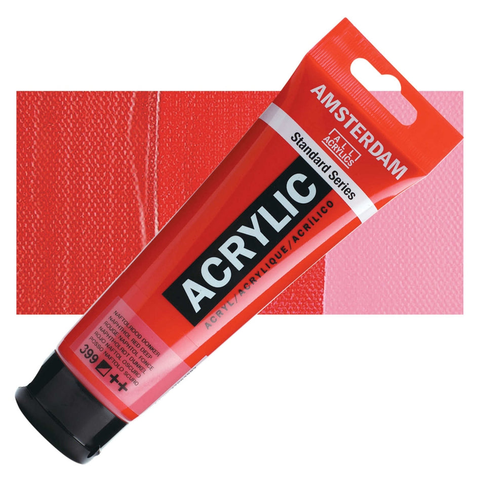 Royal Talens 00643-3613 Amsterdam Standard Series Acrylic - Naphthol Red Deep, 120 ml Tube