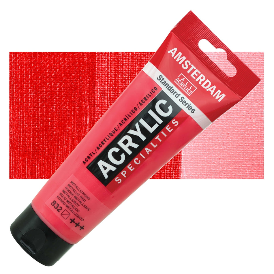 Royal Talens 00643-3703 Amsterdam Standard Series Acrylic - Metallic Red, 120 ml Tube