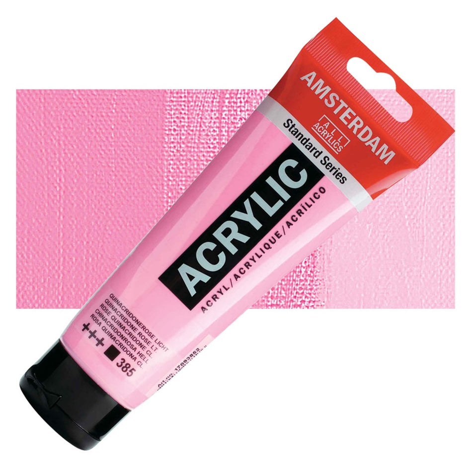 Royal Talens 00643-3783 Amsterdam Standard Series Acrylic - Quinacridone Rose Light, 120 ml Tube