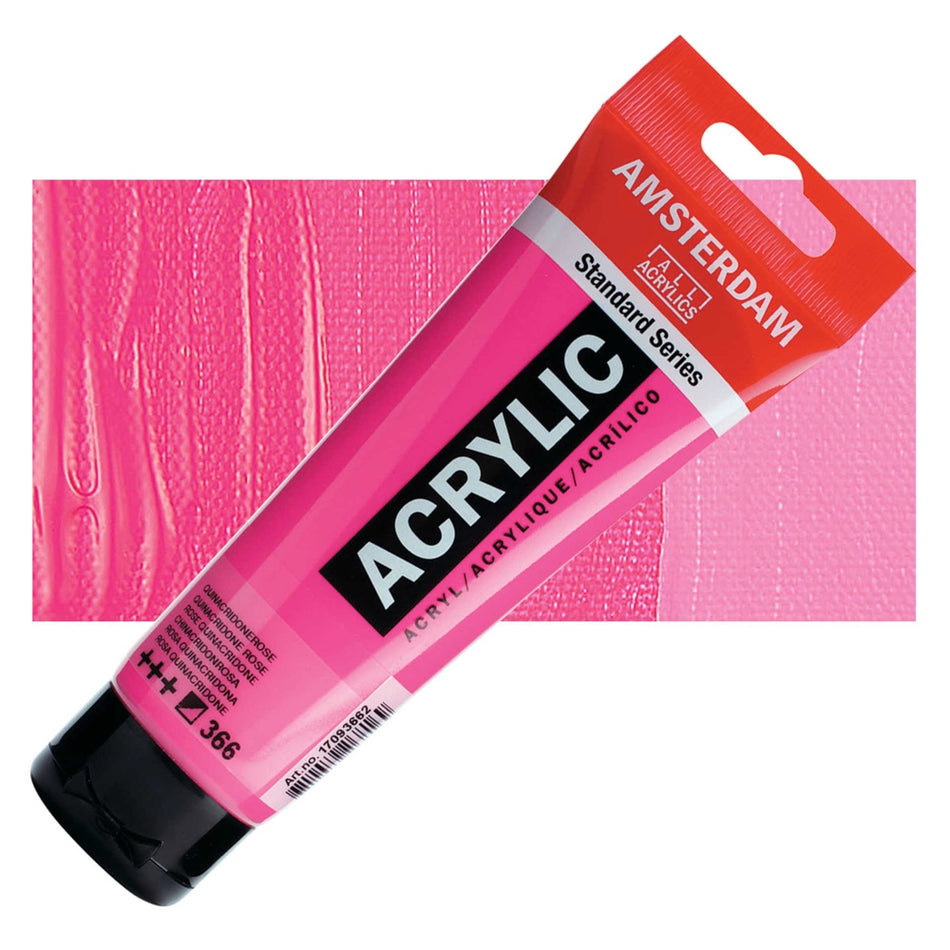 Royal Talens 00643-3793 Amsterdam Standard Series Acrylic - Quinacridone Rose, 120 ml Tube