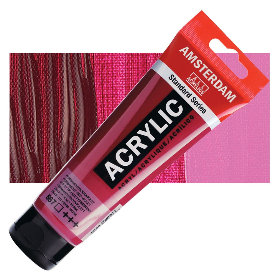 Royal Talens 00643-3803 Amsterdam Standard Series Acrylic - Permanent Red Violet, 120 ml Tube