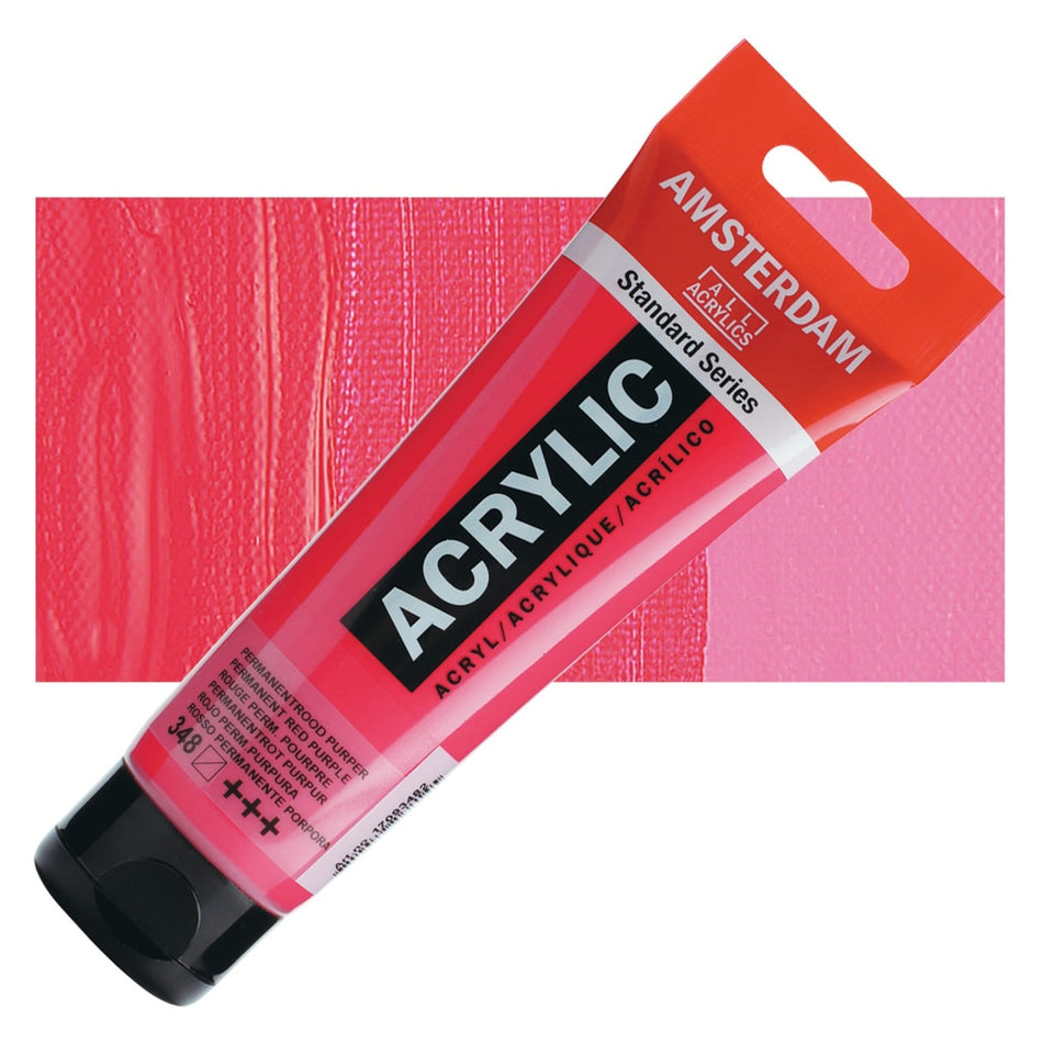 Royal Talens 00643-3813 Amsterdam Standard Series Acrylic - Permanent Red Purple, 120 ml Tube