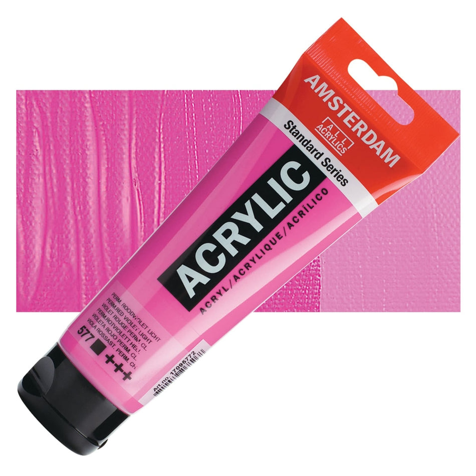 Royal Talens 00643-3823 Amsterdam Standard Series Acrylic - Permanent Red Violet Light, 120 ml Tube