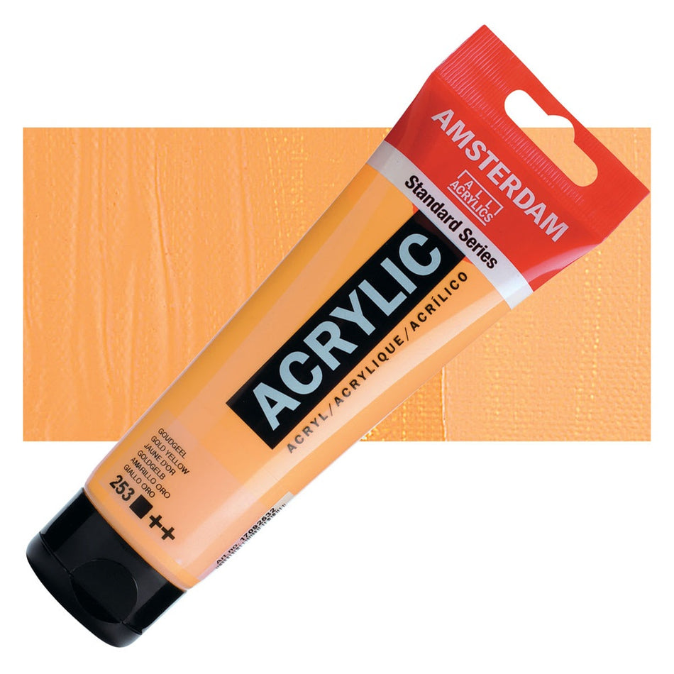 Royal Talens 00643-4073 Amsterdam Standard Series Acrylic - Gold Yellow, 120 ml Tube