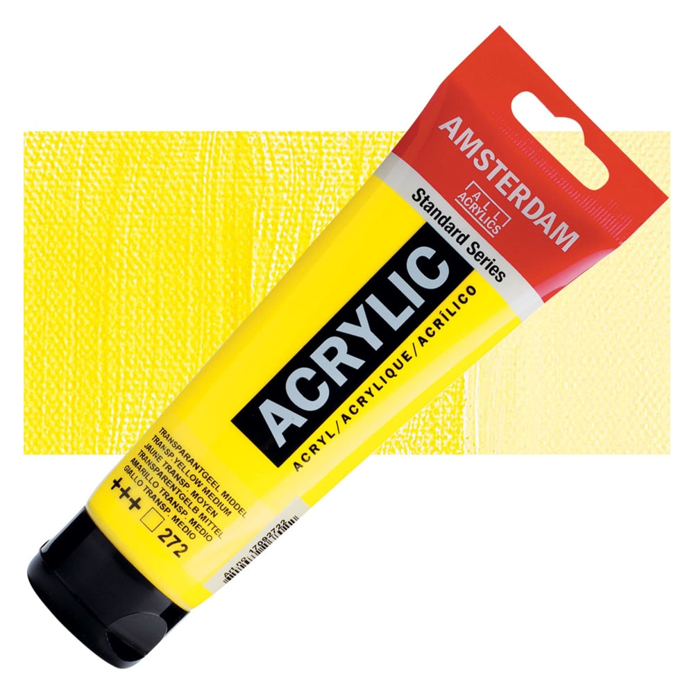 Royal Talens 00643-4553 Amsterdam Standard Series Acrylic - Transparent Yellow Medium, 120 ml, Tube