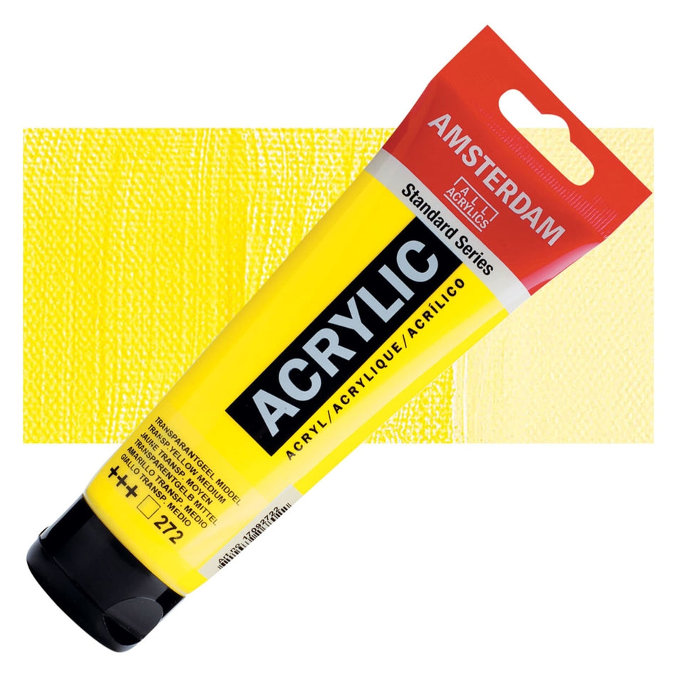 Royal Talens 00643-4553 Amsterdam Standard Series Acrylic - Transparent Yellow Medium, 120 ml, Tube