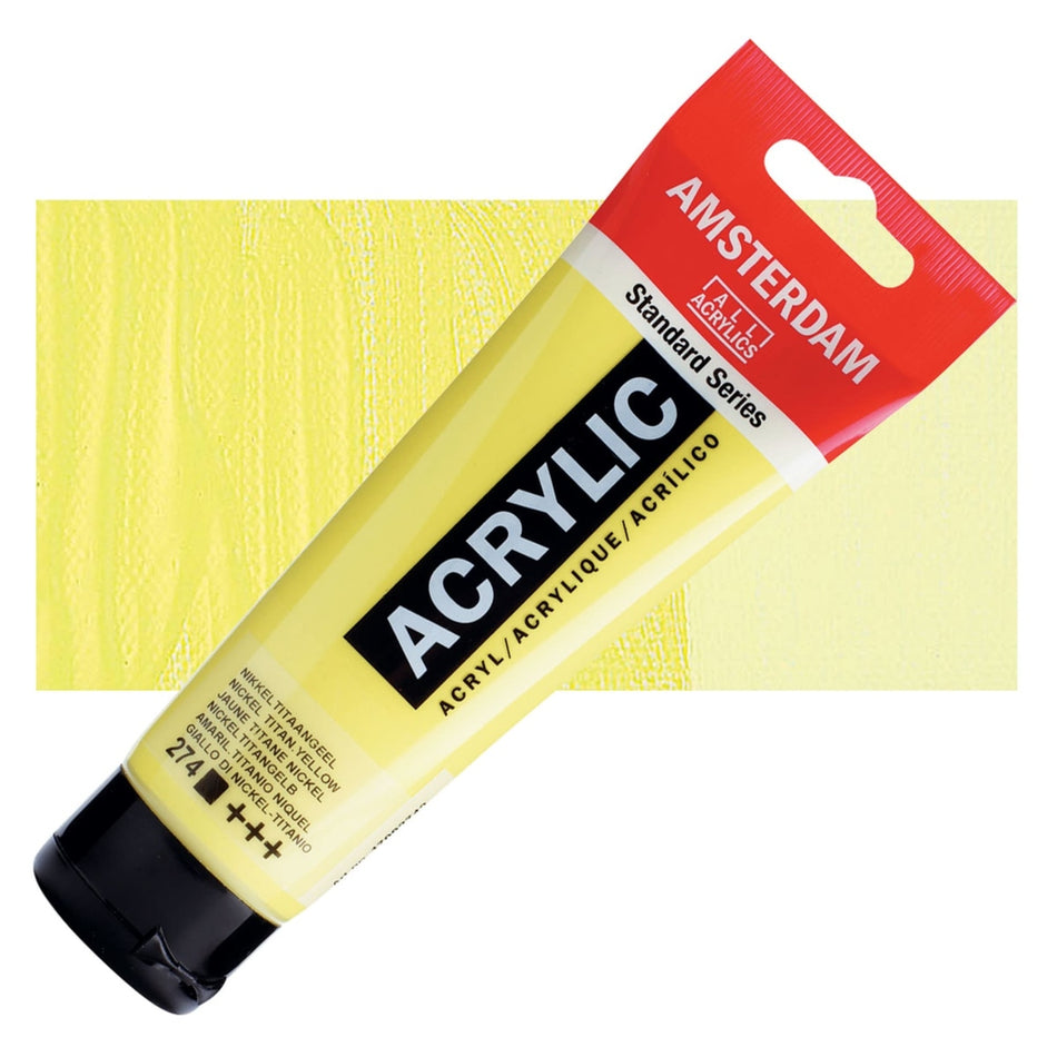 Royal Talens 00643-4903 Amsterdam Standard Series Acrylic - Nickel Titanium Yellow, 120 ml Tube