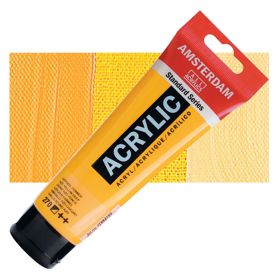 Royal Talens 00643-4923 Amsterdam Standard Series Acrylic - Azo Yellow Deep, 120 ml Tube