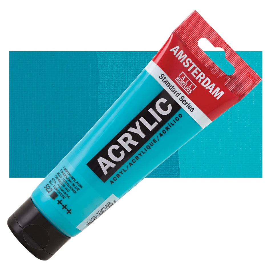 Royal Talens 00643-5113 Amsterdam Standard Series Acrylic - Turquoise Blue, 120 ml Tube