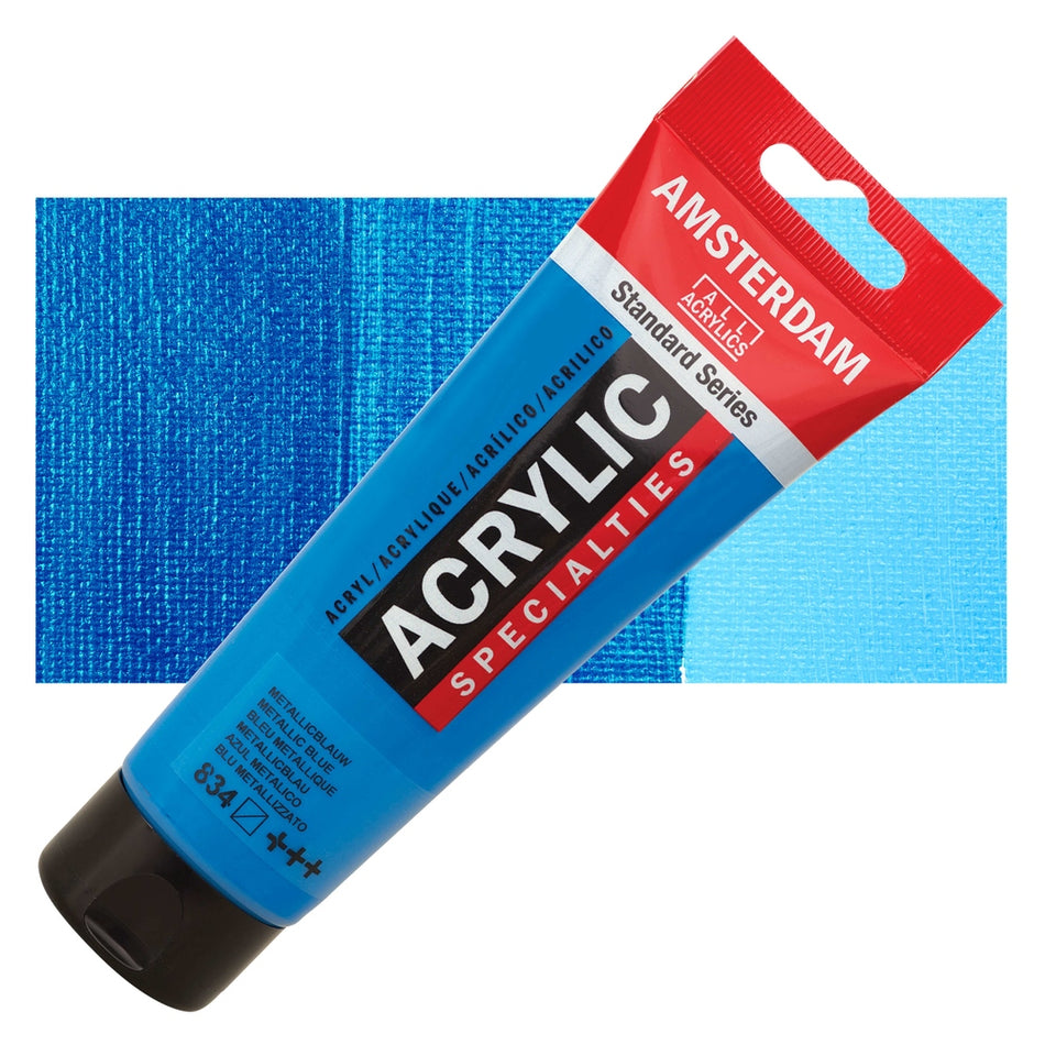 Royal Talens 00643-5543 Amsterdam Standard Series Acrylic - Metallic Blue, 120 ml Tube