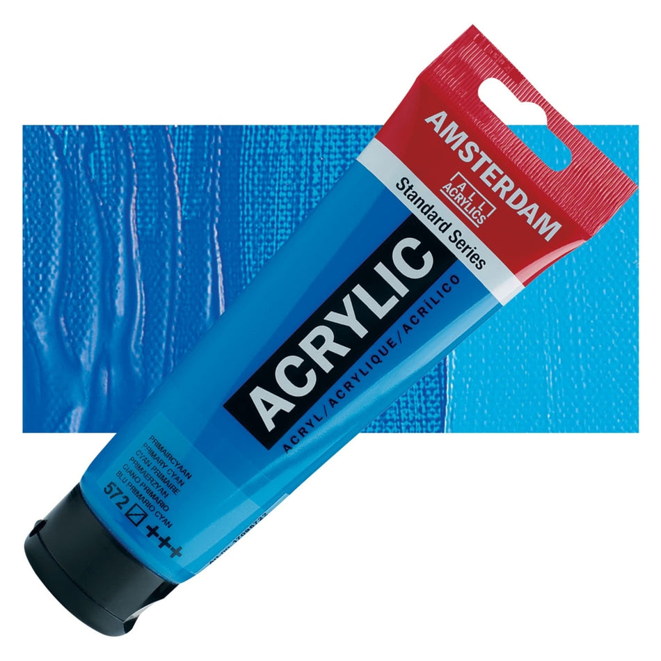 Royal Talens 00643-5953 Amsterdam Standard Series Acrylic - Primary Cyan, 120 ml, Tube