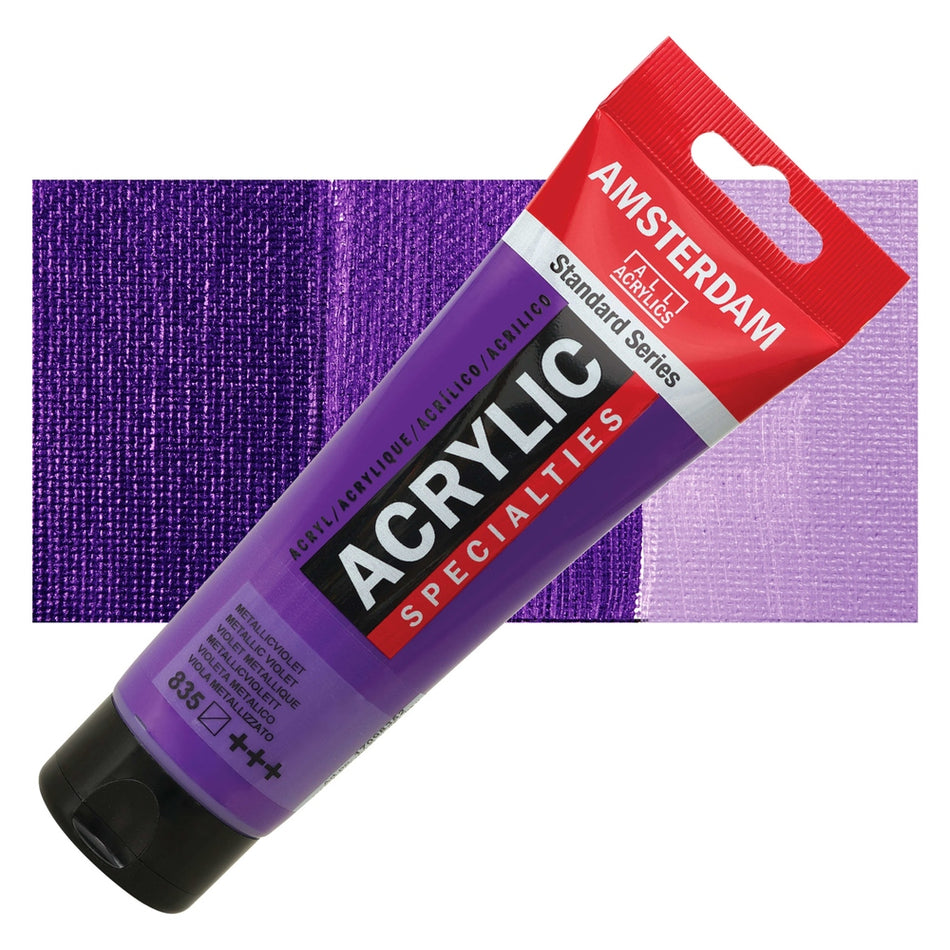 Royal Talens 00643-6913 Amsterdam Standard Series Acrylic - Metallic Violet, 120 ml Tube