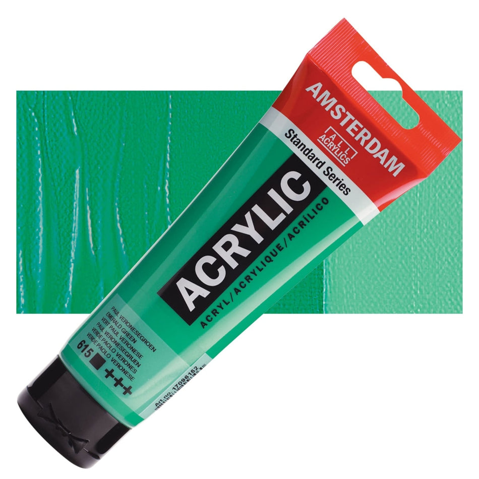 Royal Talens 00643-7053 Amsterdam Standard Series Acrylic - Emerald Green, 120 ml Tube